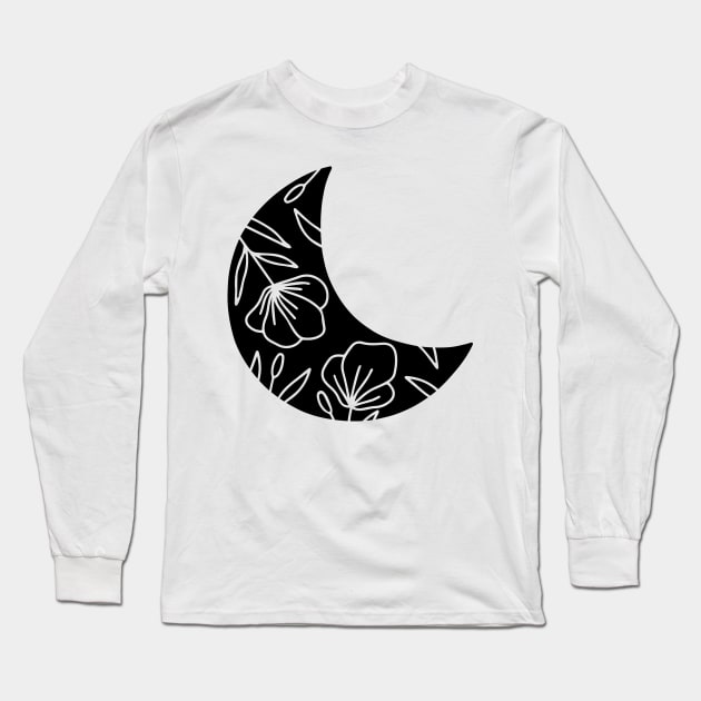 Negative Space Moon Long Sleeve T-Shirt by Designs by Katie Leigh